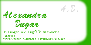 alexandra dugar business card